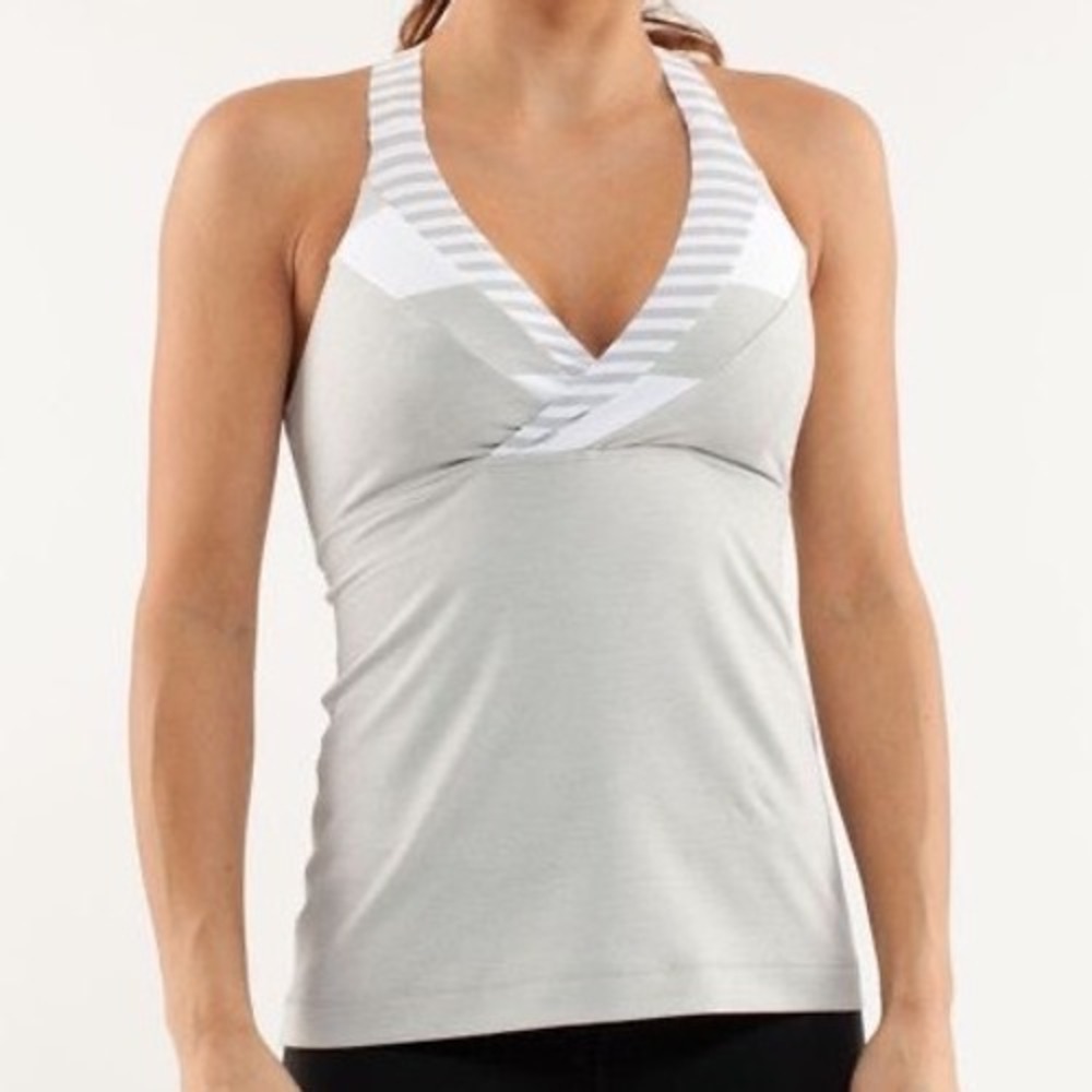 Lululemon Tank Top Babydoll 4 Gray VTG Y2K Yoga Pilates Coquette